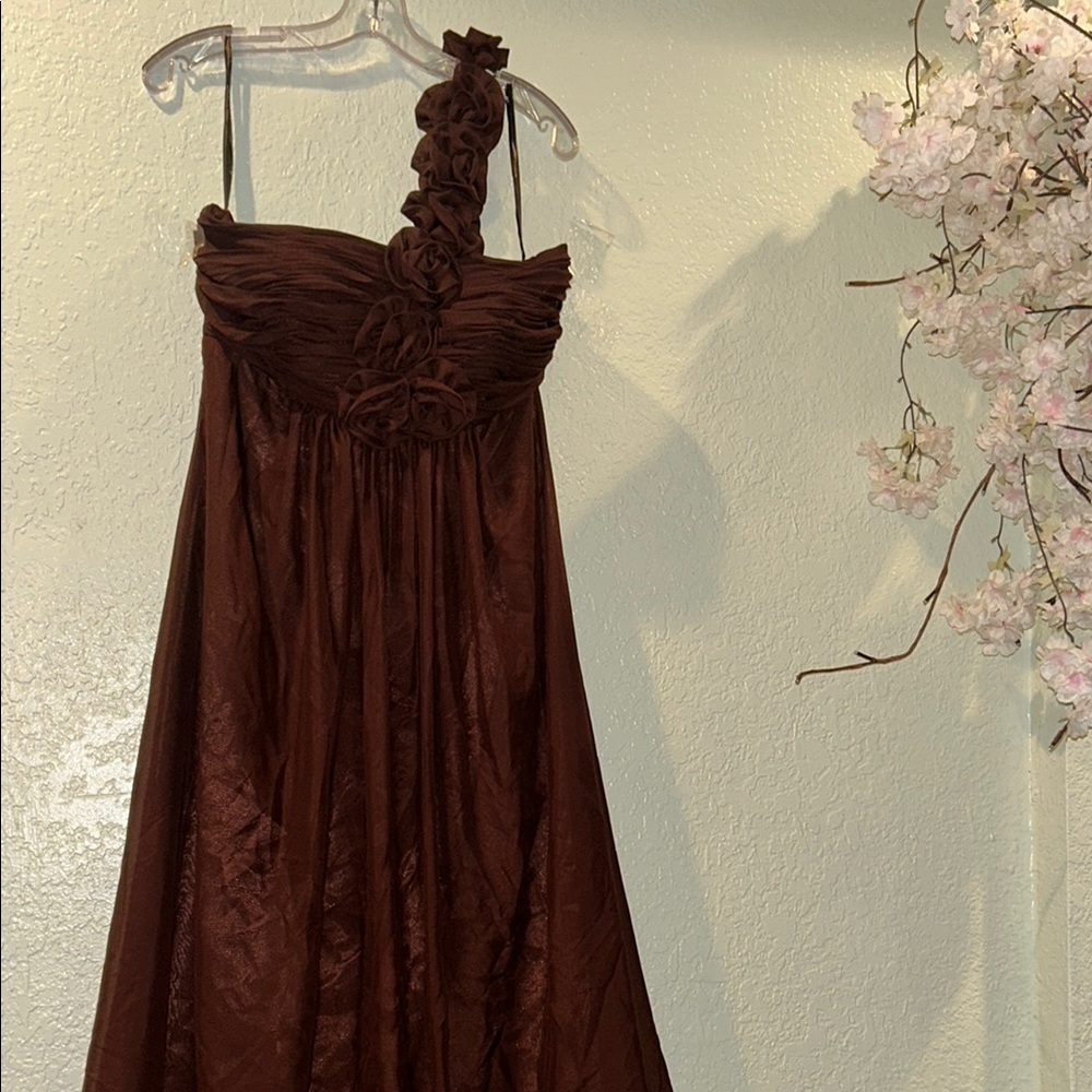 Milano Formals Chocolate Brown Midi Dress